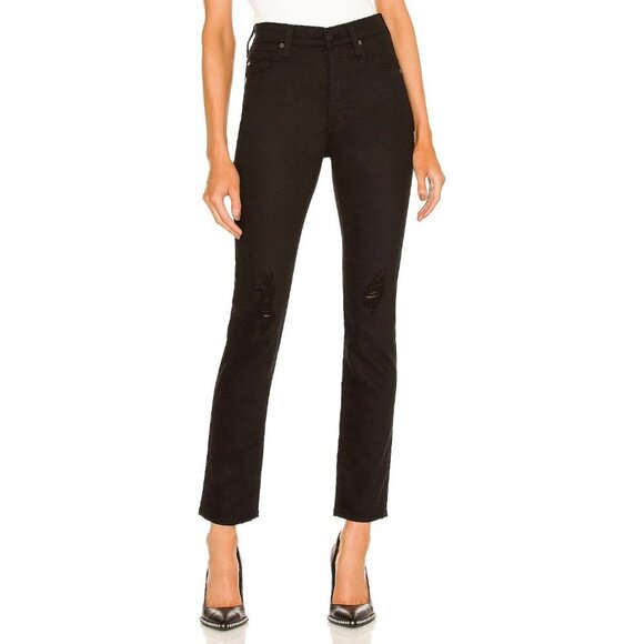 NWT Adriano Goldschmied AG Alexxis Slim in Blackboard Destroyed Jeans 26 - Picture 8 of 9